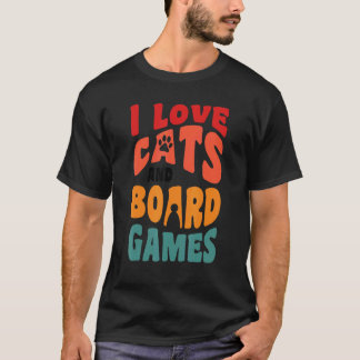 Ich liebe Katzen Katze Katzen Brettspiel Brettspie T-Shirt