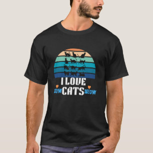 ICH LIEBE KATZEN KATZE SILHOUETTE RETRO LUSTIGE SO T-Shirt