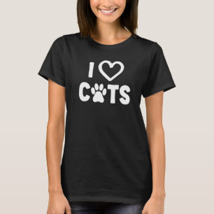 Ich liebe Katzen Katzen-Grafik für Frauen und Männ T-Shirt