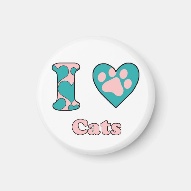 Ich Liebe Katzen Magnet (Vorne)