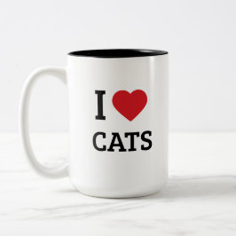 Ich liebe Katzen - Minimalistischer Katzenliebhabe Zweifarbige Tasse