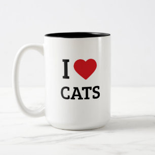 Ich liebe Katzen - Minimalistischer Katzenliebhabe Zweifarbige Tasse