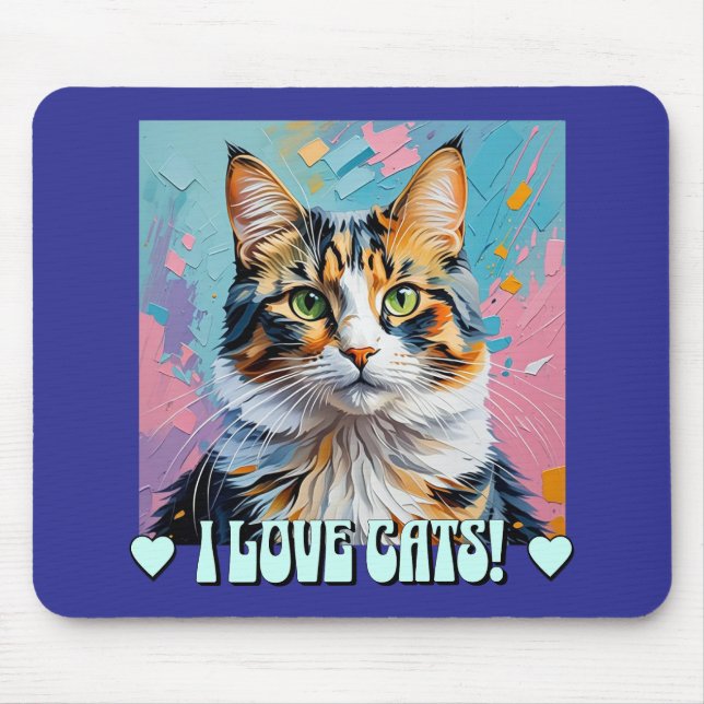 Ich Liebe Katzen! Mousepad (Vorne)