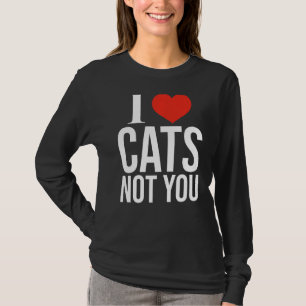 Ich Liebe Katzen Nicht Sie rotes Herz Katze Vater  T-Shirt