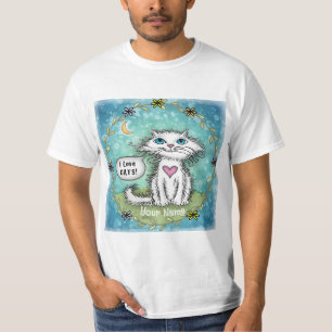 Ich liebe Katzen Scraggles Katze T-Shirt