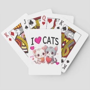 Ich Liebe Katzen Shirt nur ein Mädchen, die Lieben Spielkarten