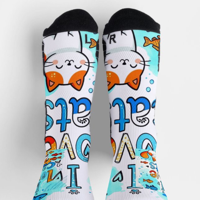 ICH LIEBE KATZEN SOCKEN (Oben)