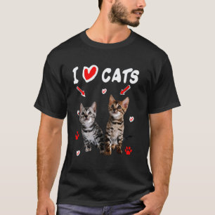 Ich liebe Katzen süße Katze lustige Katze Katzenli T-Shirt