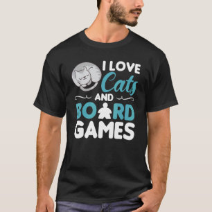 Ich liebe Katzen und Brettspiele Katze Katzen Bret T-Shirt