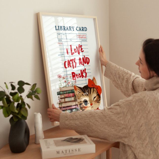 Ich liebe Katzen und Bücher Fotodruck (Von Creator hochgeladen)