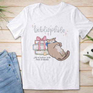 Ich Liebe Katzen und Bücher, lustige Bibliophile Tri-Blend Shirt