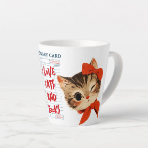 Ich liebe Katzen und Bücher Milchtasse