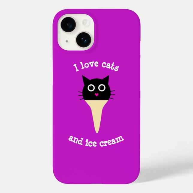 Ich Liebe Katzen und Eis Case-Mate iPhone Gehäuse Hülle (Rückseite)
