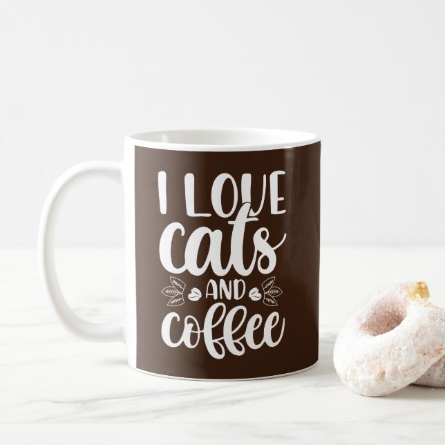 Ich Liebe Katzen und Kaffee Tasse (Mit Donut)