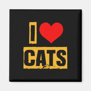 Ich liebe Katzen Valentinstag Romantisches Paar Ou Magnet
