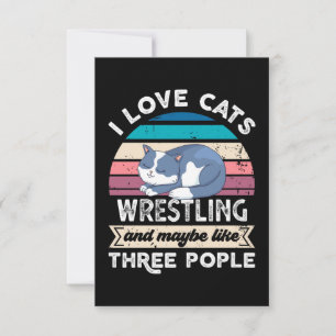 Ich Liebe Katzen Wrestling und wie drei Leute Dankeskarte