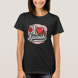 Ich liebe Kawasaki Japan Sakura Kirschblüte Japan T-Shirt