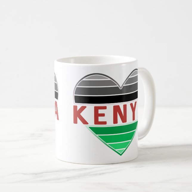 Ich Liebe Kenia, Kenias Herz Kaffeetasse (VorderseiteRechts)