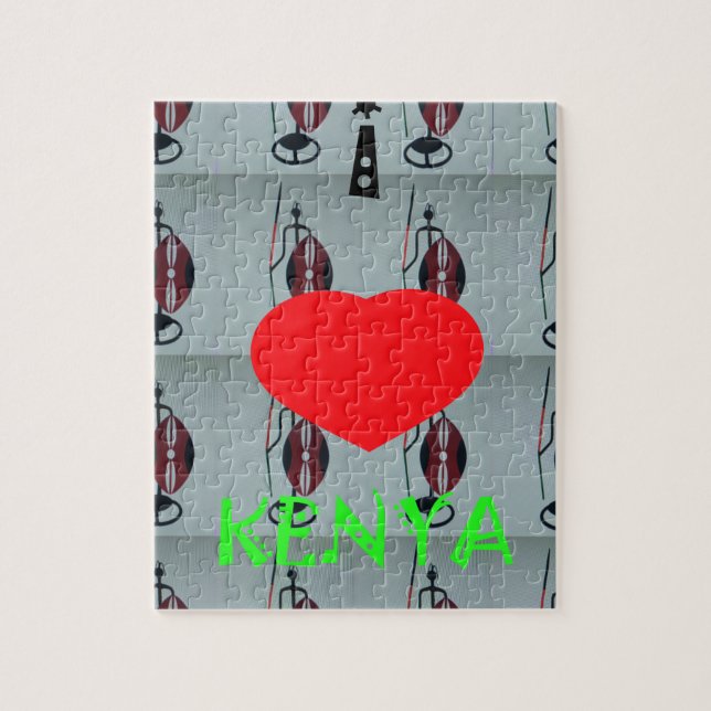 Ich liebe Kenia Kunstposter Puzzle (Vertikal)