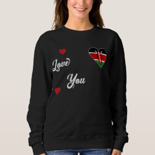Ich Liebe Kenia mit kenianischer Flagge im Herzen Sweatshirt