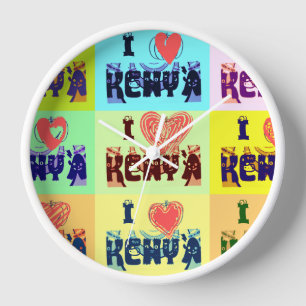 Ich liebe Kenia.png Wanduhr
