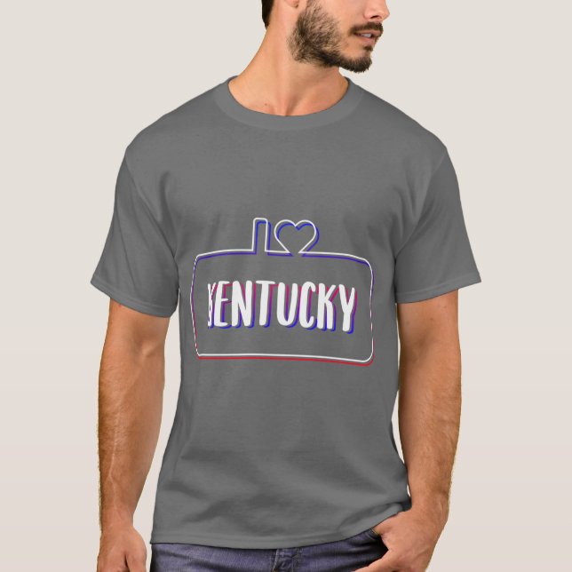 Ich liebe Kentucky Farbiger Text T-Shirt (Vorderseite)