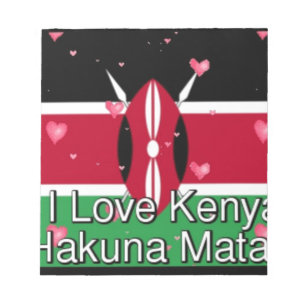 Ich Liebe! Kenya Hakuna Matata Notizblock