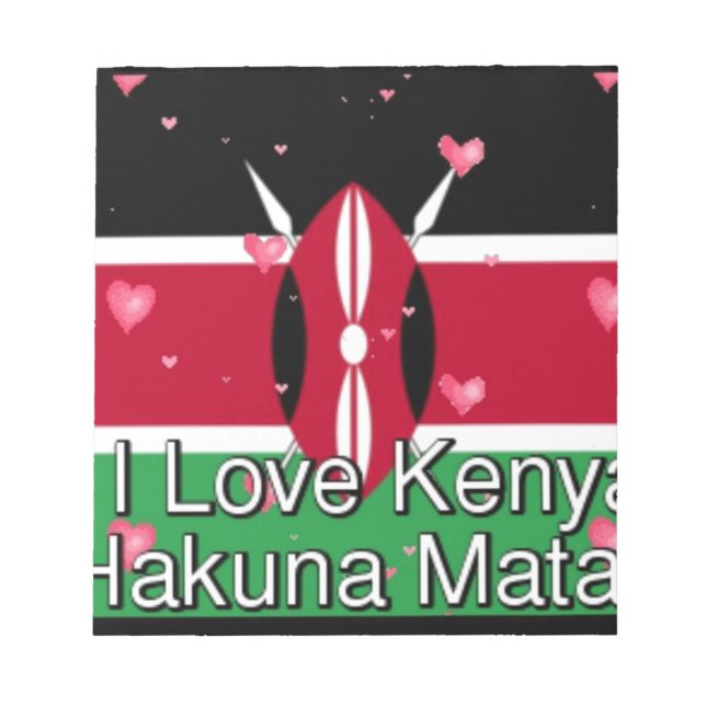 Ich Liebe! Kenya Hakuna Matata Notizblock (Vorderseite)