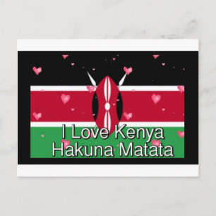Ich Liebe! Kenya Hakuna Matata Postkarte