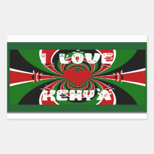 Ich Liebe Kenya XOXO! Hakuna Matata Geschenke Rechteckiger Aufkleber