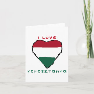 Ich liebe Keresztanya Grußkarte Karte