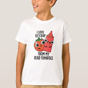 Ich Liebe Ketchup von meinem Kopf Tomaten Food Puf T-Shirt