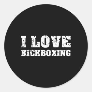 Ich liebe Kickbox-Gym Fitness für Männer Frauen Re Runder Aufkleber