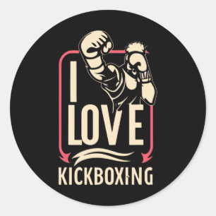 Ich liebe Kickboxen Boxen Liebe Kickboxer Kickboxe Runder Aufkleber