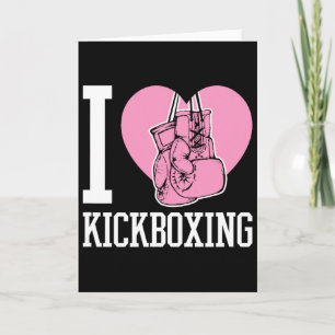 Ich liebe Kickboxen Herz Lustig Süß Boxen Martial Karte