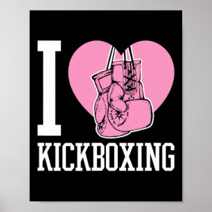 Ich liebe Kickboxen Herz Lustig Süß Boxen Martial Poster