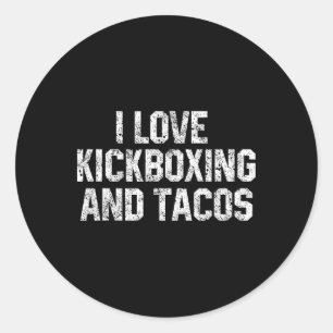 Ich liebe Kickboxen und Tacos Lustiges Kickbox Mar Runder Aufkleber