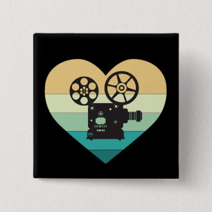 Ich liebe Kino Retro Filmprojektor Button