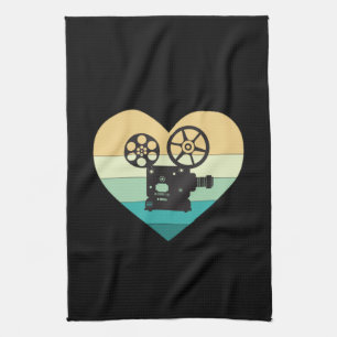 Ich liebe Kino Retro Filmprojektor Geschirrtuch