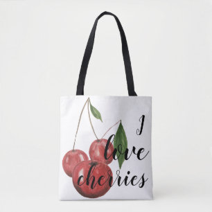 Ich liebe Kirschen Aquarell Handgemaltes Monogramm