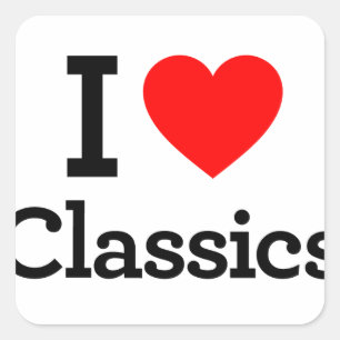 Ich liebe Klassiker Quadratischer Aufkleber