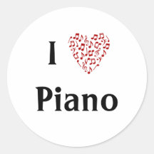 Ich liebe Klavier Rotes Herz der Noten