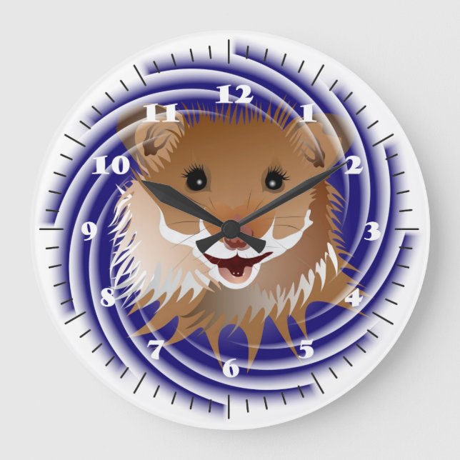 Ich liebe kleine Hamster Große Wanduhr (Vorderseite)
