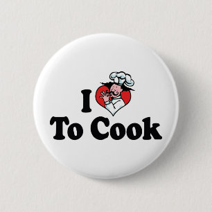 Ich Liebe Kochherz - Koch Baker Kochen Lover Button