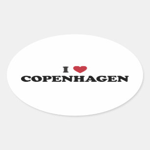 Ich liebe Kopenhagen Dänemark Ovaler Aufkleber