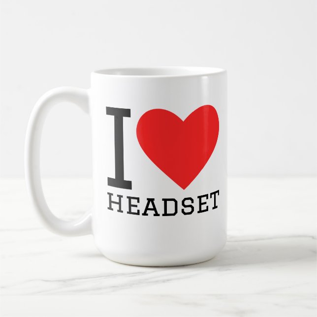 Ich liebe Kopfhörer Kaffeetasse (Links)