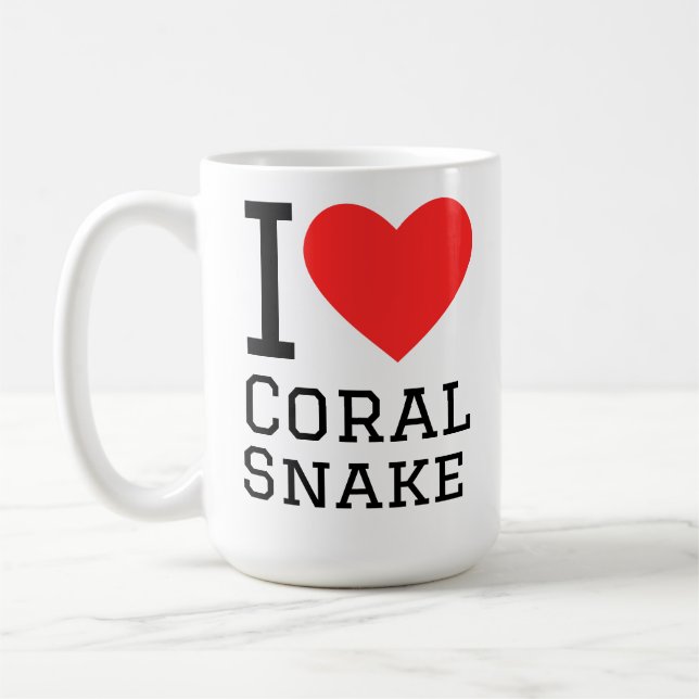 Ich liebe Korallenschlange Kaffeetasse (Links)