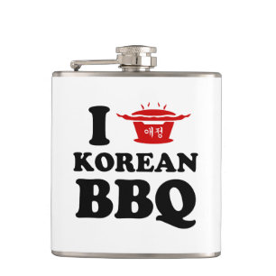 Ich liebe koreanisches BBQ (고기구이) Flachmann