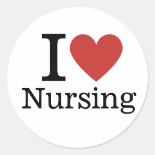 Ich ❤️ Liebe Krankenpflege für Uni Fakultät/Studen Runder Aufkleber