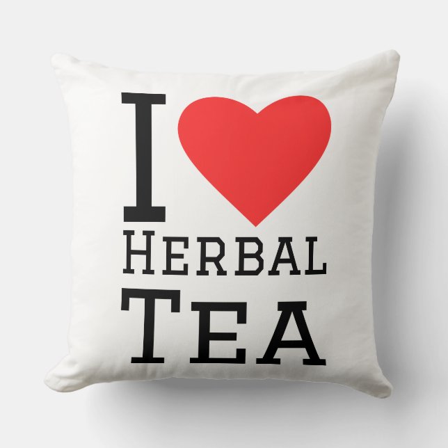 Ich liebe Kräutertee Kissen (Vorderseite)